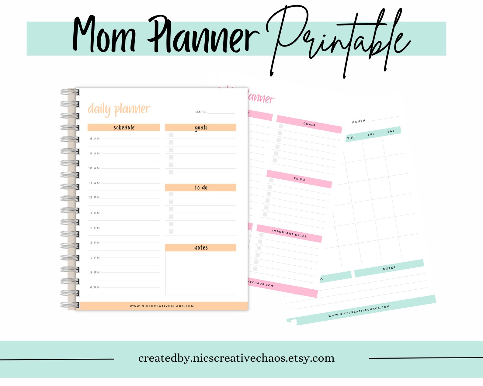 Printable Mom Planner BUNDLE Daily, Weekly, Monthly &amp; More DIY Planner ...