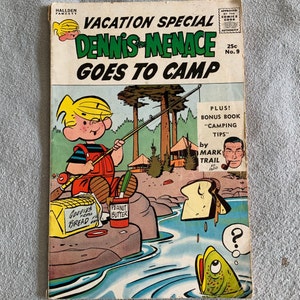 Vacation Special | Dennis the Menace| Goes to Camp Hallden Fawcett | No. 9  Summer | 1961 | Plus Bonus Book “Camping Tips” by Mark Trail |