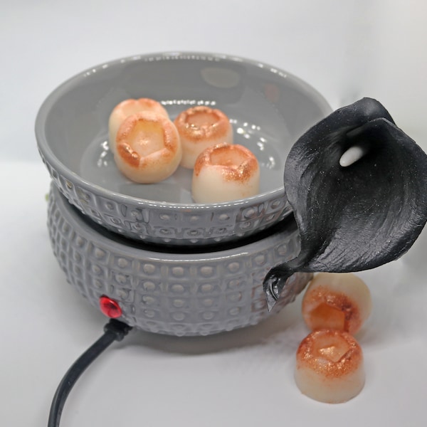 Ceramic Electric Wax Melter and Candle Warmer - Grey Dimpled