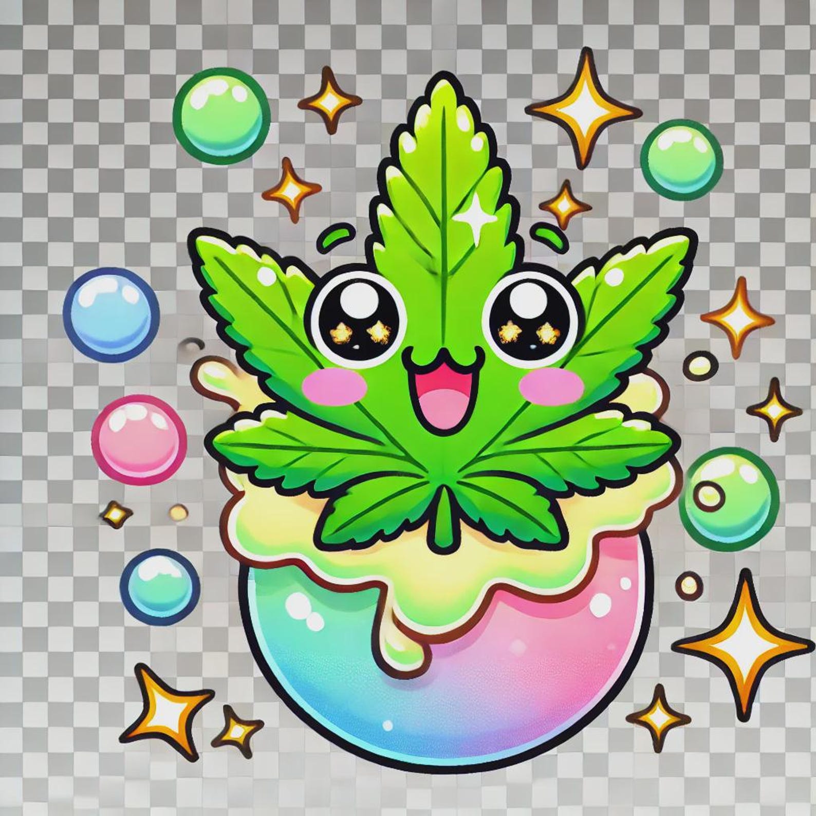 Kawaii Weed Leaf PNG | Happy Cannabis Clipart | 420 Sublimation Design ...