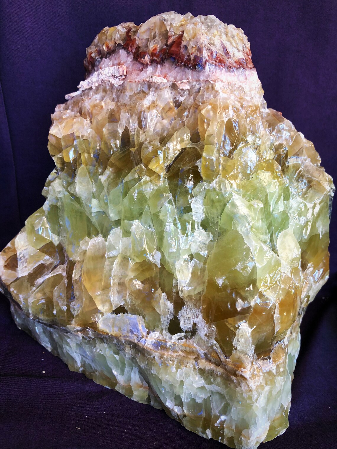 10lb XXL Rainbow Calcite Chunk Green Calcite Natural Crystal Etsy