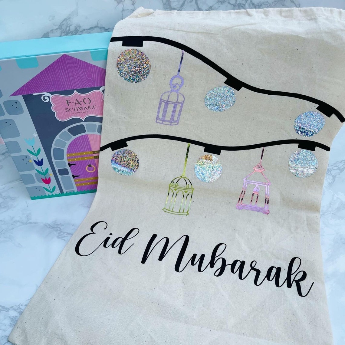 Personalized Eid Totes Drawstring Bag Eid Gift Sacks Etsy