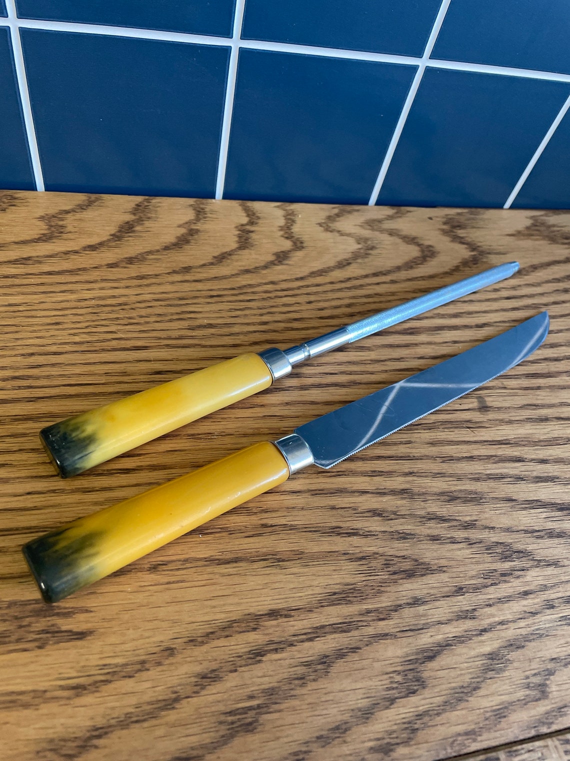 Vintage Sheffield England Knife and Sharpener Set Etsy