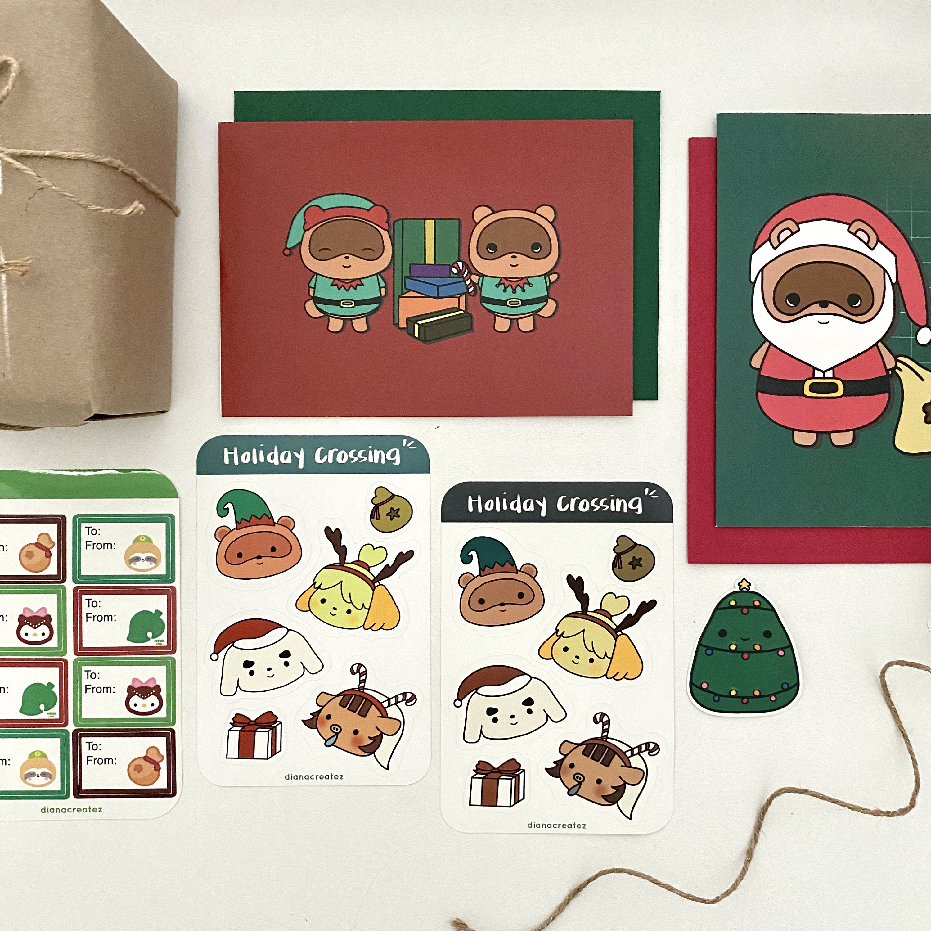 Animal Crossing Christmas ACNH Holiday Bundle Blank Greeting - Etsy