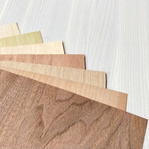 Feuilles de placage de bois 12" x 9" d'épaisseur *** 5 échantillons GRATUITS *** Scrapbooking / Journaling / Agenda / Album - Décoration