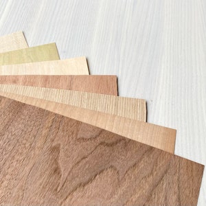 Wood Veneer Sheets 12”x9” Thin *** 5 FREE Samples *** Scrapbooking / Journaling / Planner / Album - Decorating