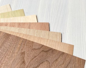 Wood Veneer Sheets 12”x9” Thin *** 5 FREE Samples *** Scrapbooking / Journaling / Planner / Album - Decorating