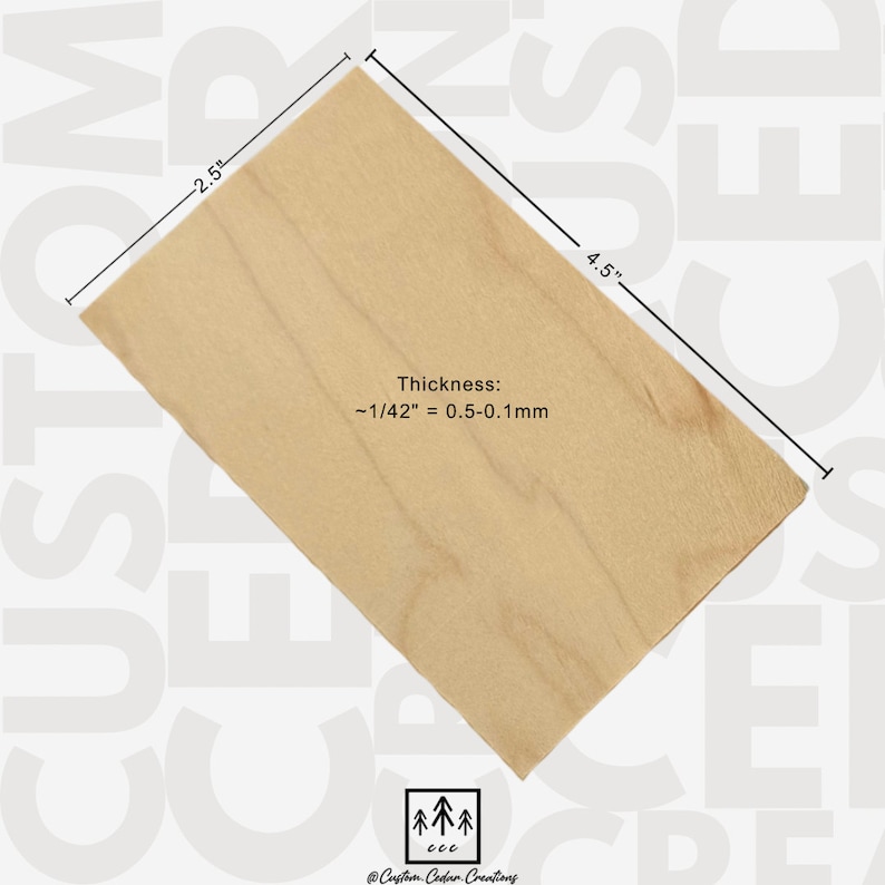 Fingerboard Wood Veneer 100pc 4.5 X 2.5 60 Straightcut 40 Crosscut