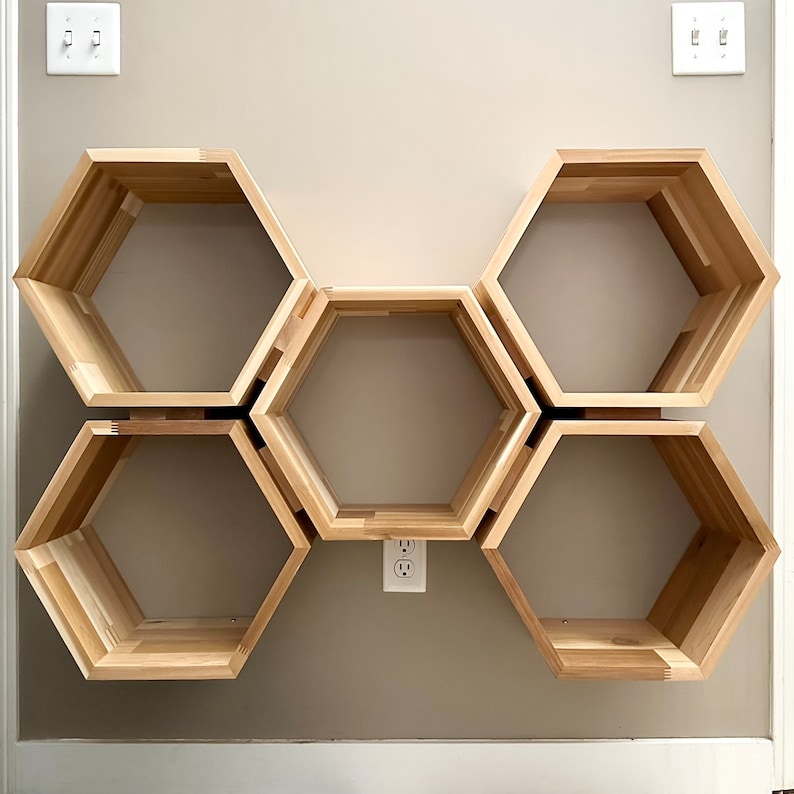 Hexagon Cedar Shelving Unit Etsy