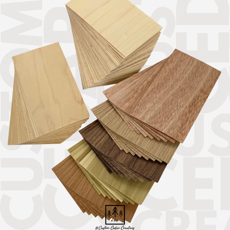 Fingerboard Wood Veneer 100pc 4.5 X 2.5 60 Straightcut 40 Crosscut