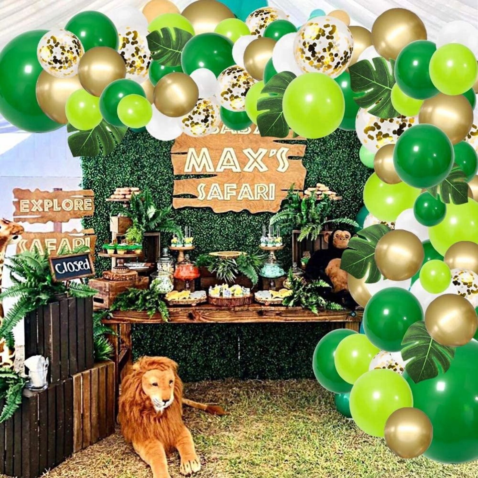 134pcs Jungle Party Balloon Arch Green Balloon Decoration Etsy