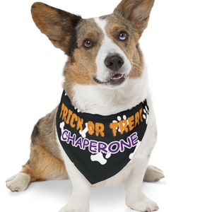 Halloween dog cat bandana collar costume trick or treat chaperone