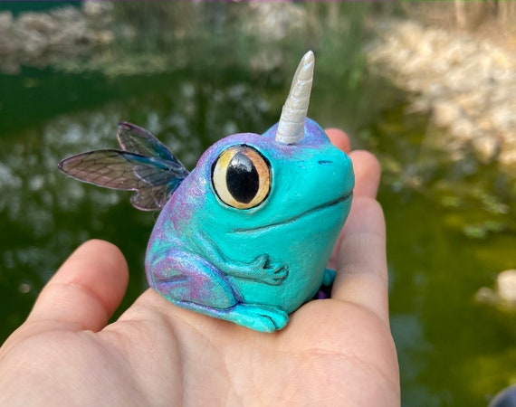 Unicorn Frog Fairy Sculpture | Frog Gift | Cute Frog Art | Frog Figurine