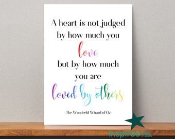 L. Frank Baum Quote, Printable Wall Art, A Heart is Not Judged by How ...
