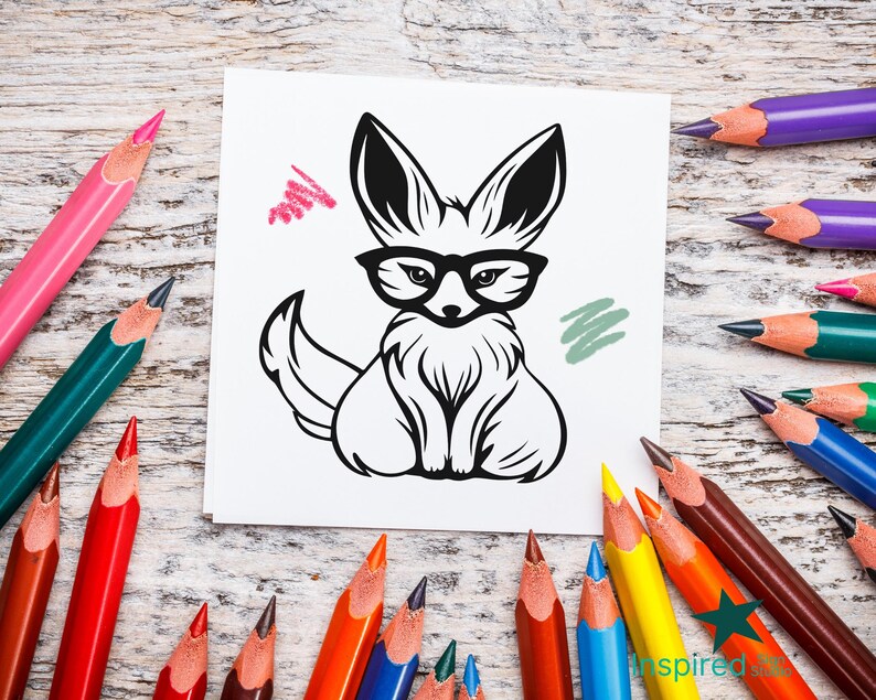 Cute Fennec Fox SVG PNG, Nerdy Fox With Glasses Shirt Design, Back to ...