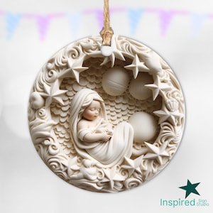 Diseño de adorno de bebé 3D para sublimación, plantilla PNG de adorno redondo, 3 pulgadas 3 pulgadas, 3.15 2.87 2.75 círculo, baby shower de estrellas, regalo de nueva madre
