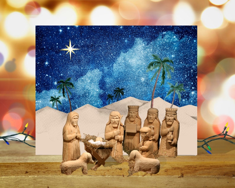 Nativity Backdrop Paper PRINTABLE Nativity Background Scene - Etsy