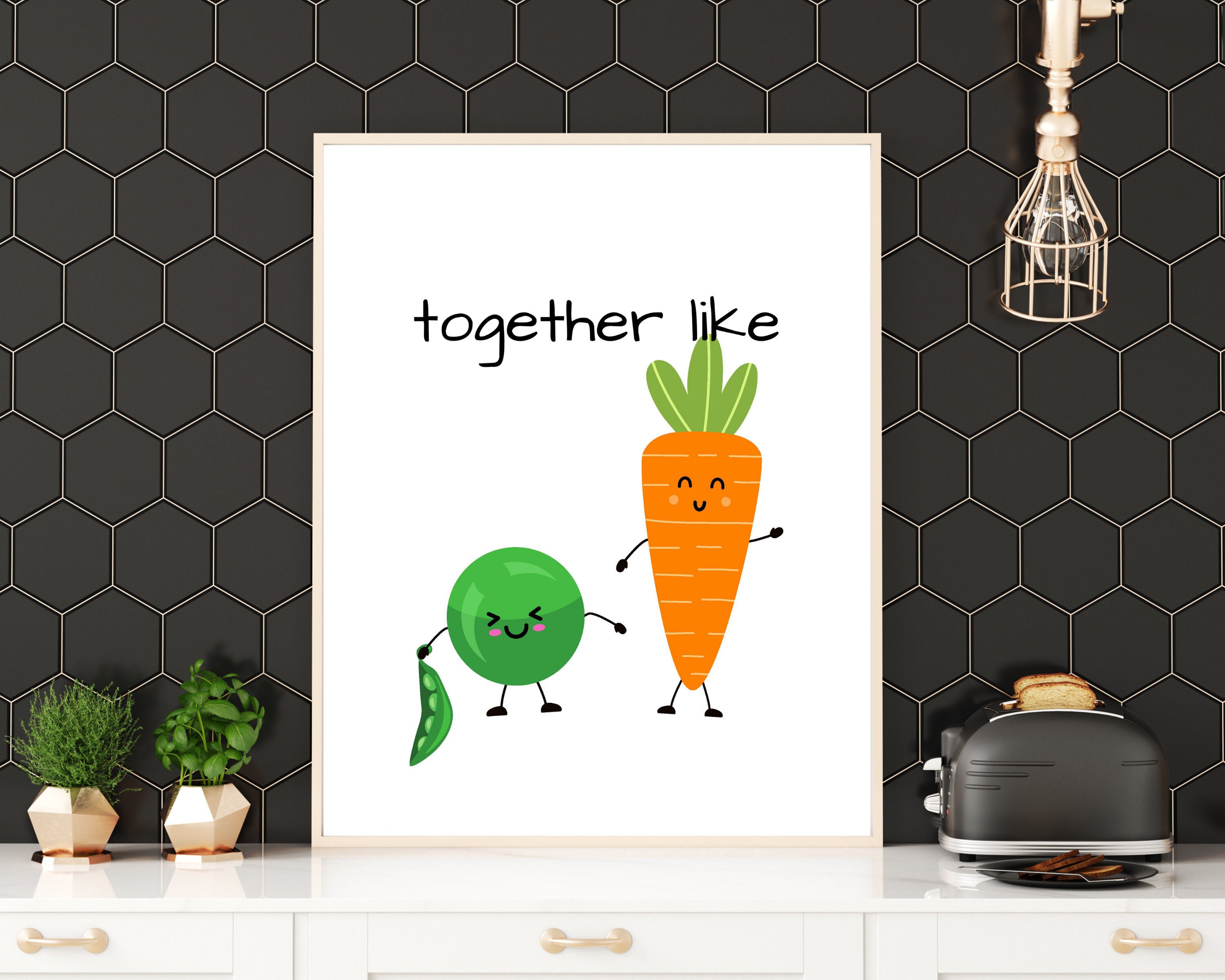 PRINTABLE ART We Go Together Like Peas and Carrots Sign | Etsy