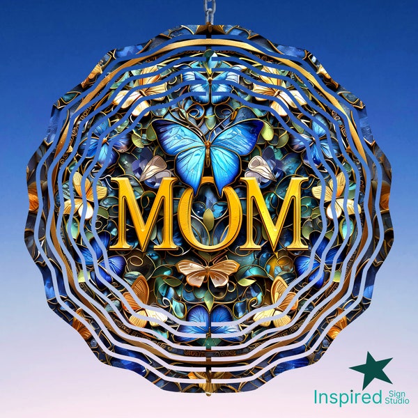 3D Mom Butterflies Wind Spinner PNG, Butterfly Sublimation Design File for Mothers Day, 8 in 10 inch, Digital Download Files, Commercial Use