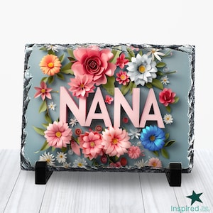 3D Nana PNG para pizarras, regalo de abuela, diseño de sublimación floral, archivo de clip art de descarga digital de flores, gráficos de uso comercial