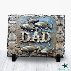 3D Dad Slate PNG con pescado, diseño de sublimación del Día del Padre para hombre, descarga digital de Bass Fisherman, plantilla 4x6 5x7 5.5x7.5 6x8 8x12 pulgadas