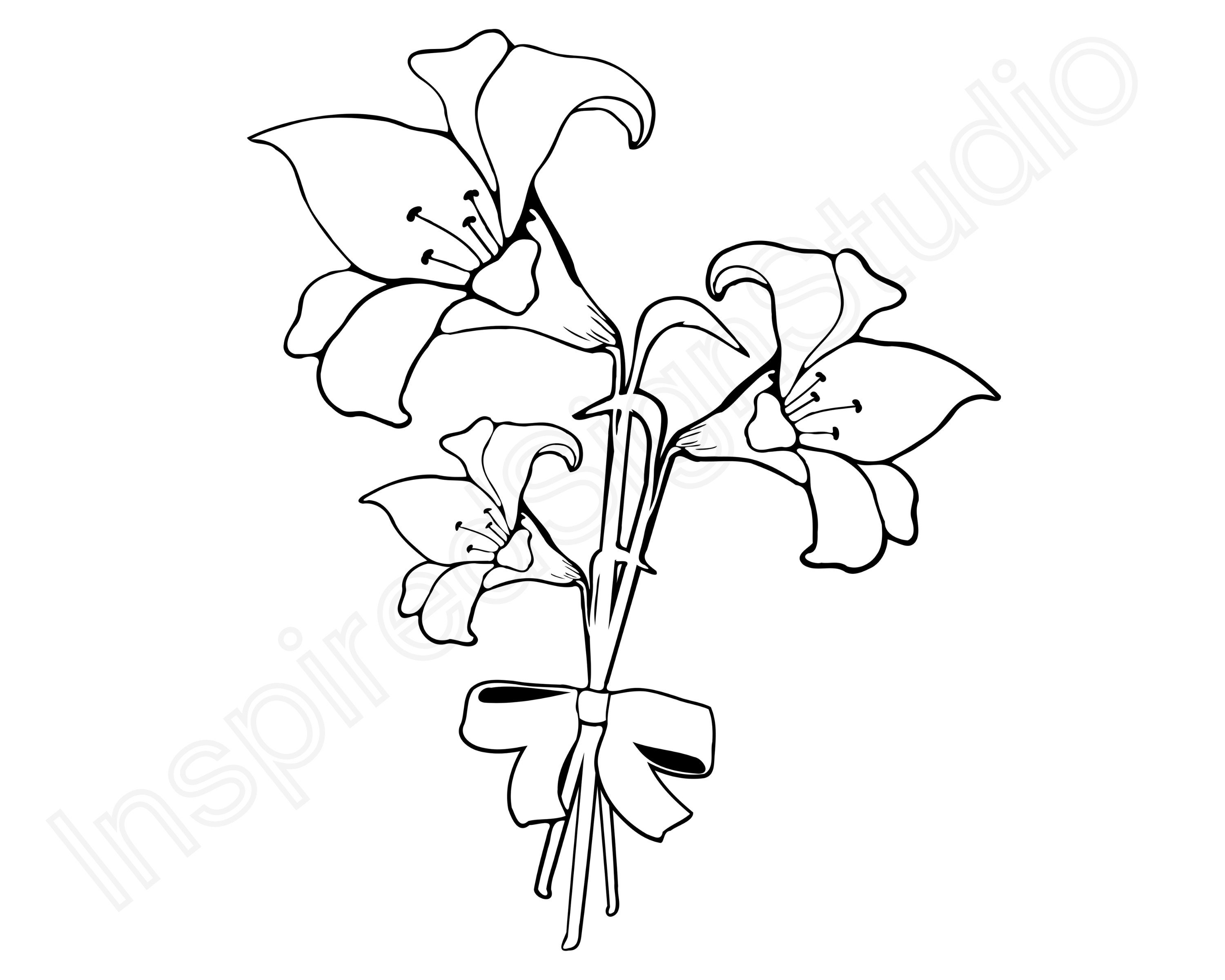 Easter Lilies SVG Bundle for Cricut Flower Bouquet Layered - Etsy