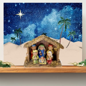 Nativity Backdrop Paper PRINTABLE, Nativity Background Scene Download ...