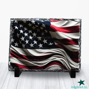 Drapeau américain 3D en ardoise PNG, sublimation patriotique, rouge, blanc et bleu, fichier Image 3D, cadeau pour homme mari petit ami, téléchargement numérique