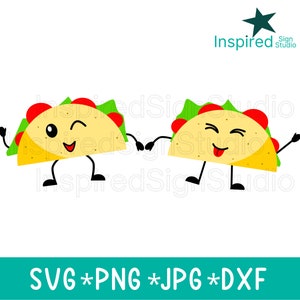 Tacos SVG Taco PNG, Matching Shirts Sublimation Design, Two Tacos, Cute Funny Kawaii Mexican Food Clip Art, Instant Digital Download Graphic