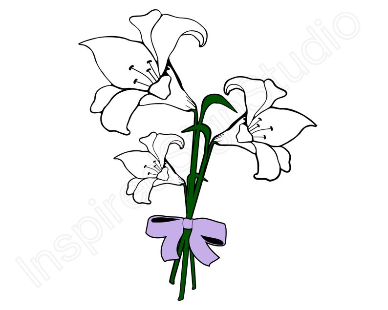 Easter Lilies SVG Bundle for Cricut Flower Bouquet Layered Etsy