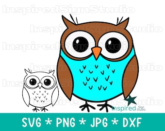 Hibou mignon SVG, PNG, clipart, illustration d'animaux (téléchargement numérique)
