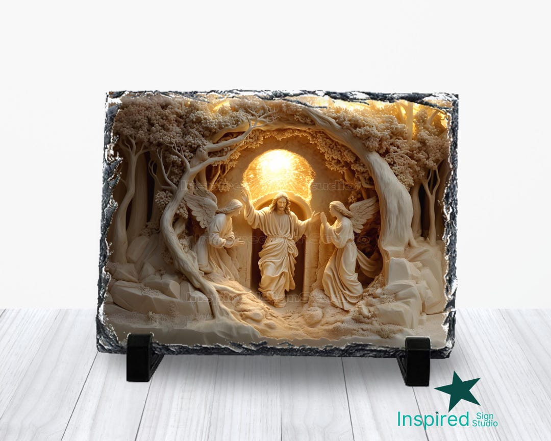 3D Resurrection Slate PNG: Jesus, Angels Scene (digital Download) - Etsy UK
