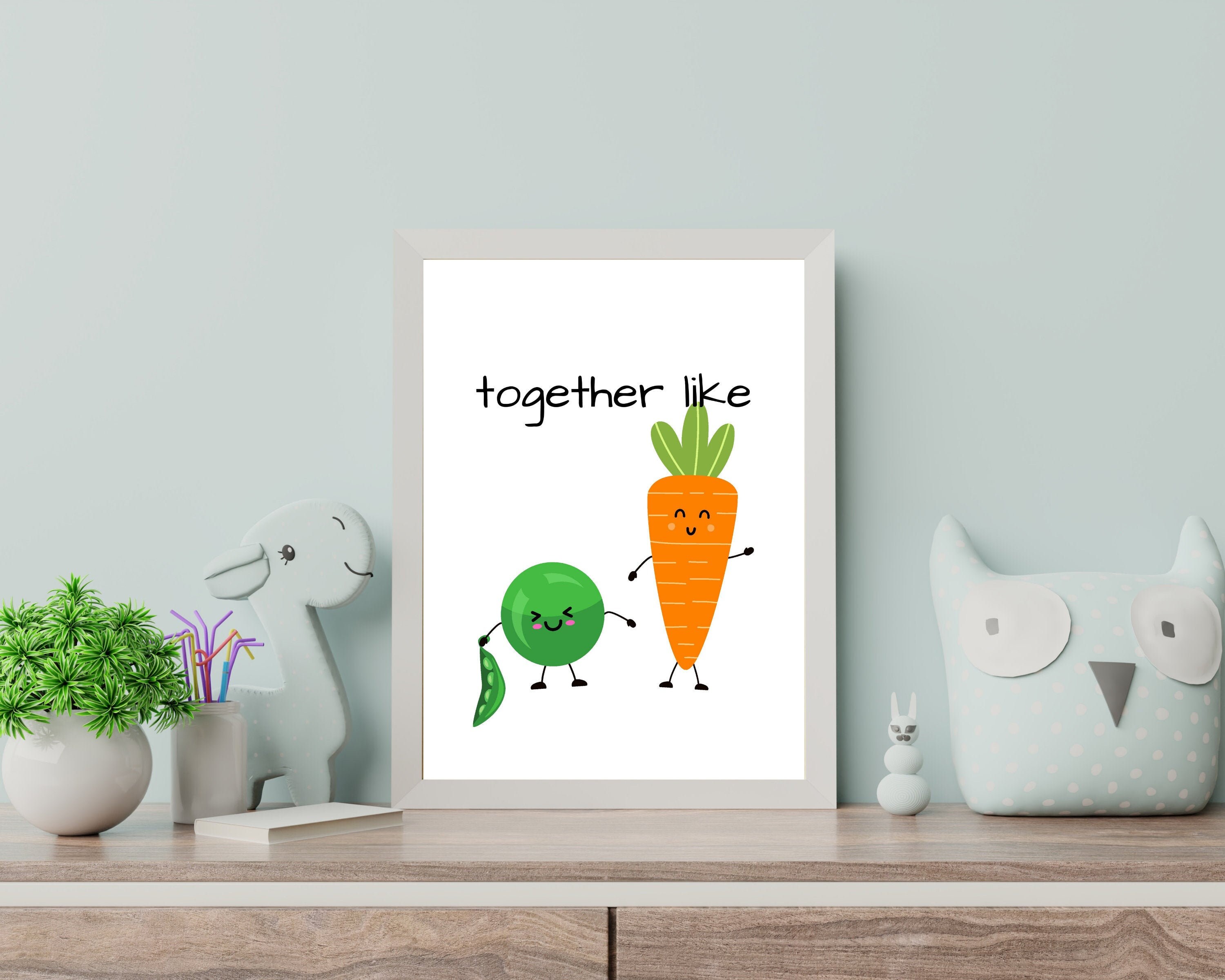 PRINTABLE ART We Go Together Like Peas and Carrots Sign | Etsy