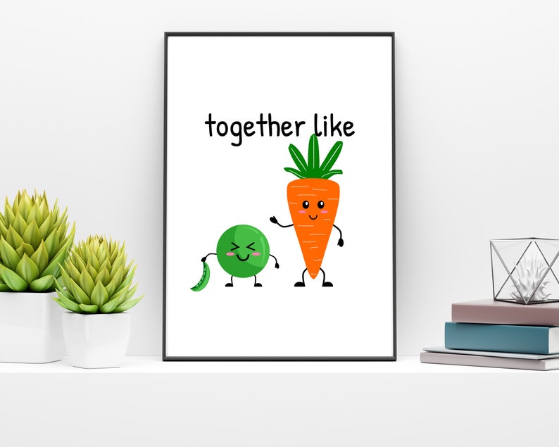 Peas and Carrots PRINTABLE GIFT for Valentines Day Cute Etsy