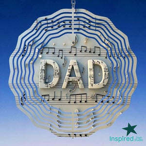 Molinillo de viento 3D para papá, diseño de sublimación para el Día del Padre, descarga digital de partituras, plantilla de 8 x 10 pulgadas, uso comercial