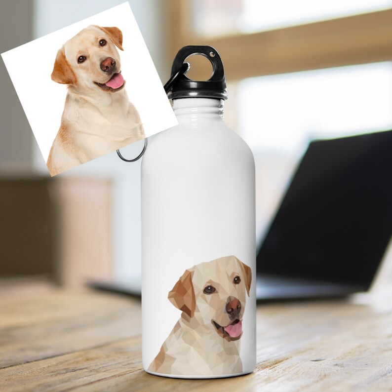 Custom Pet Portrait Stainless Steel Water Bottle