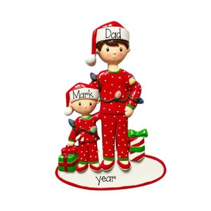 Personalized Single Dad Ornament ~ Father Child Christmas Ornament ~ Single Dad ~ Father&#39;s Day Gift ~ Daughter or Son Ornament