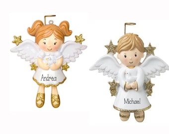 Personalized CHILD ANGEL Ornament~Boy Angel~Girl Angel Ornament~Christmas Ornaments~Memorial Ornament~Hand Personalized Ornament ~Ornament