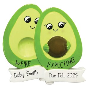 Avocados Expecting a Baby ~ We&#39;re Expecting Ornament ~ Personalized Couple Ornament ~ Pregnancy Announcement ~ Personalized gift