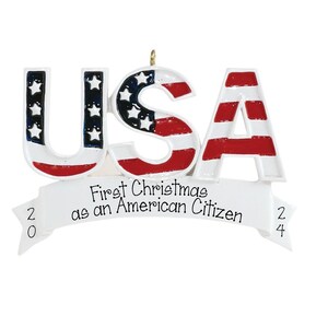 USA Ornament ~ Personalized Patriotic Ornament ~ American Flag Ornament ~ President Trump