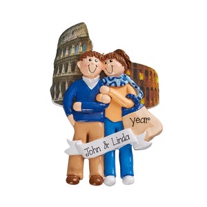 Italy Travel Christmas Ornament~Rome Personalized Christmas Ornaments For Couples~Vacation Couple Ornaments~Rome Italy Ornament Couples