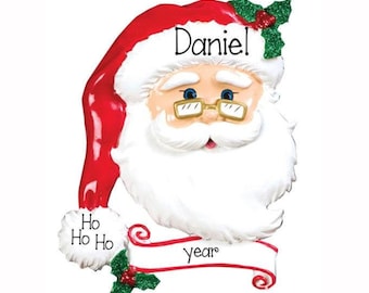 Personalized SANTA Face Ornament~Christmas Ornaments~Hand Personalized Ornament~Ornament~Personalized Gifts