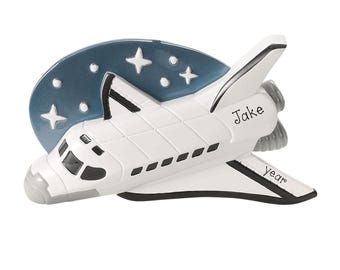 Personalized Space Shuttle Ornament , NASA Ornament ~ Rocketship ornament ~ Space Lover ~ Spaceship ~ Spacecraft ~ Astronaut Ornament