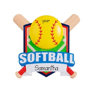 Personalized Softball Christmas Ornaments ~ Personalized Softball Gifts ~ Softball Ornament ~ Softball Coach Gift ~ Softball Player Ornament