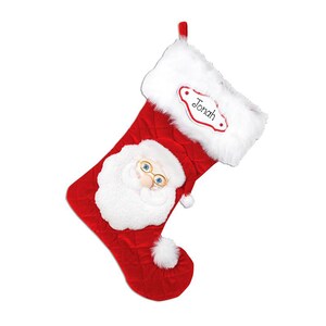 Personalized Santa Christmas STOCKING~Red Christmas Stocking with Santa~Custom made~Hand Personalized~Personalized Stocking