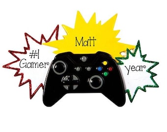 Personalized GAMER Ornament ~ Gaming ~ Video Games ~ Hand Personalized Ornament ~ Personalized Gifts ~ Controller Christmas Ornament