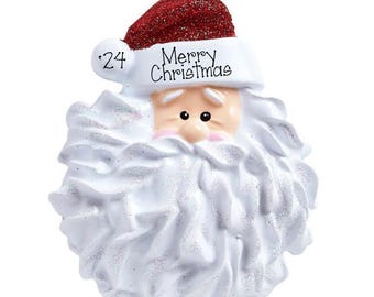Personalized SANTA Face Ornament , Christmas Santa Claus Ornament ~Santa  Christmas Tree Decoration ~ Big Bearded Ornament ~ Gift Exchange