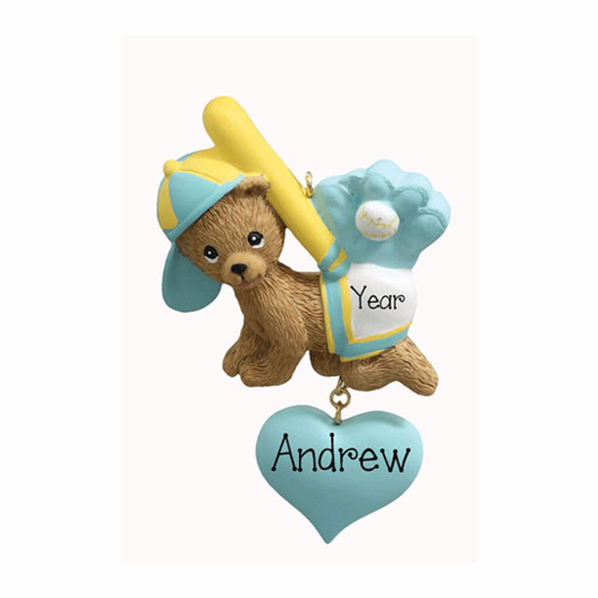 Personalized BABY BOY BASEBALL Ornament~Christmas Ornaments~Hand Personalized Ornament~Baby Boy Bear Ornament~Baby's 1st Christmas Ornament
