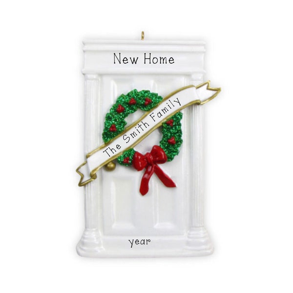 Personalized New Home Ornament ~ First Christmas In New Home Ornament ~ White Door ~ Realtor Gift ~ Our New Home ~ House warming Gift