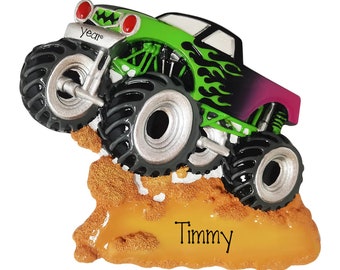 Personalized MONSTER TRUCK Ornament~Christmas Ornaments~Hand Personalized Ornament~Personalized Gifts~Ornament for boy~Monster Jam Ornament